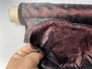 Acetat foer - skønt paisley mønster i varm choko